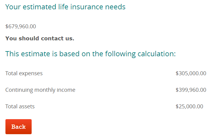 foresters insurance calculator results
