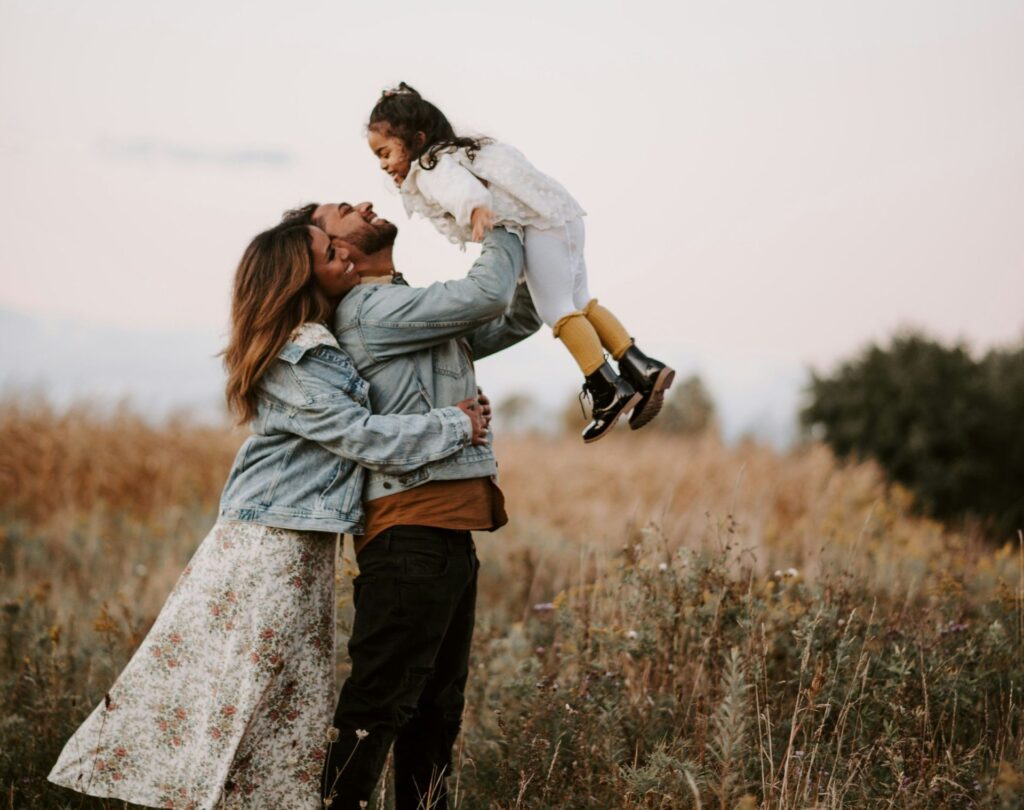 Ontario family in a field