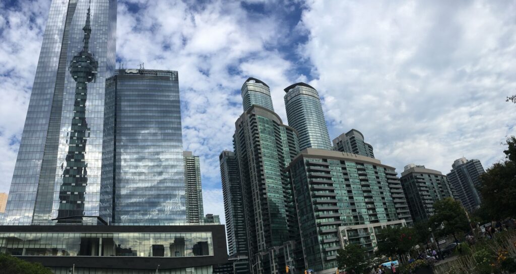 Toronto skyline with CN Tower reflection